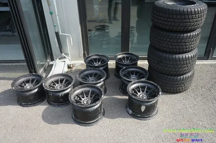 레이싱 휠 박리 후 멧블랙 휠도색 휠119 / 서울 강남