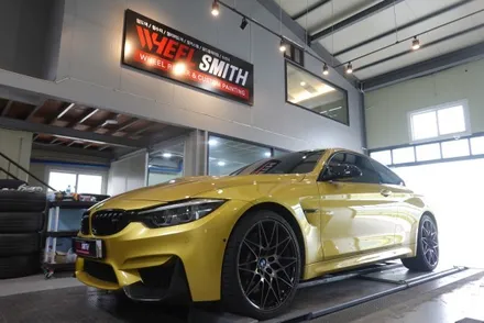 [하남,성남,구리,남양주,의정부 휠 복원 및 휠 도색] bmw m4 블랙 반무광 휠 도색 / 남양주, 구리, 의정부, 서울 노원