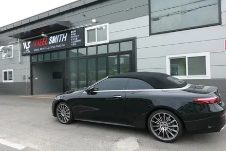 [강남,강동,강북 휠 도색 및 캘리퍼 도색]벤츠 E450 블랙 유광 휠 도색 및 레드컬러 캘리퍼 도색 / 남양주, 구리, 의정부, 서울 노원