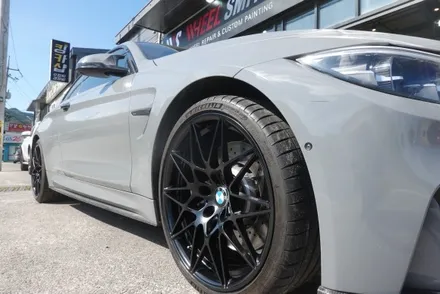 [서울 경기 강남 휠도색]bmw m4 블랙 반무광 휠도색 / 남양주, 구리, 의정부, 서울 노원