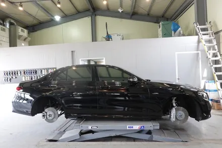 [휠스미스] 벤츠 E53AMG 블랙반무광 휠도색 및 캘리퍼 세라믹 골드 도색 / 남양주, 구리, 의정부, 서울 노원