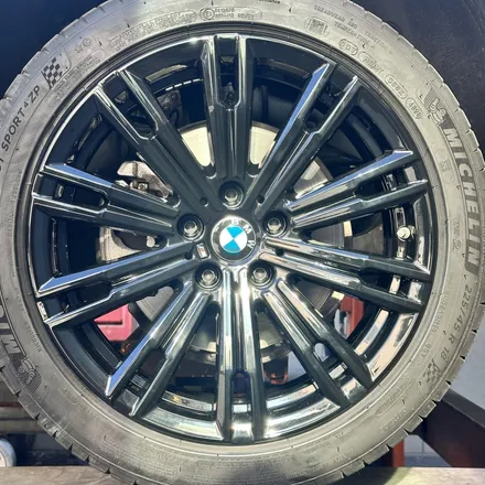 [부산휠수리][해운대휠도색][부산휠복원] BMW 320i 하이그로시블랙 휠도색 작업!! / 부산 해운대 송정동