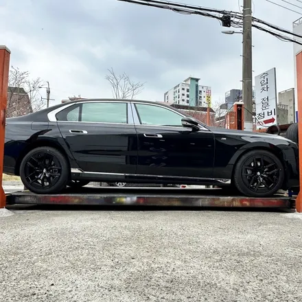 [부산휠수리][부산휠복원][부산휠도색] bmw i7 출고 순정휠 도장작업 (하이그로시블랙) / 부산 해운대 송정동
