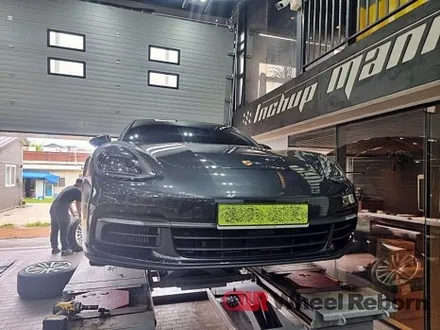 포르쉐 파나메라4 순정 21인치 다이아커팅 분체도장 휠복원 작업후기!! / 하남시 감북동