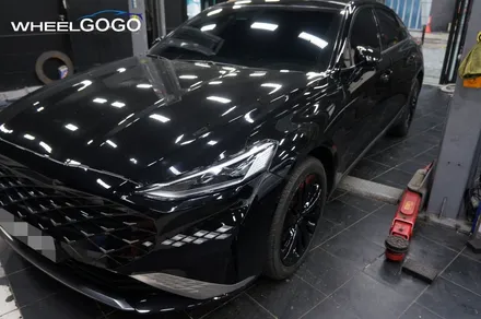 KIA K8 검정 유광 휠도색(분체도장)