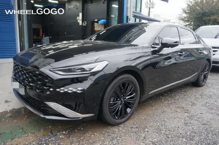 KIA K8 검정 유광 휠도색(분체도장)