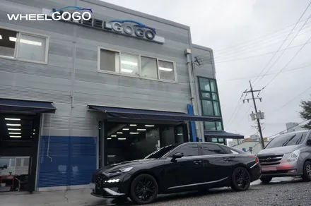 KIA K8 검정 유광 휠도색(분체도장)