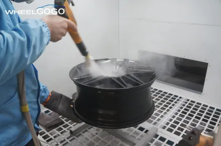 기아 스팅어 검정유광 휠도색(분체도장)