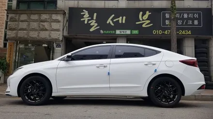 현대 2019 아반떼 순정휠도색 블랙유광(수원휠도색/ 수원휠복원/ 수원휠수리) / 수원 탑동