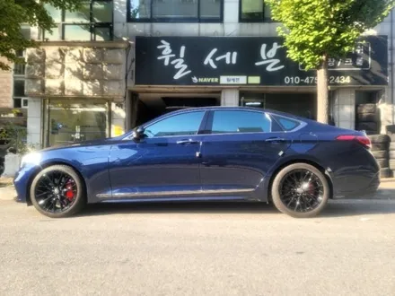 수원휠도색 수원휠복원 수원휠수리 현대 제네시스 G80 스포츠 휠색상변경 블랙유광 후기아님 작업 / 수원 탑동