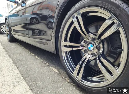 [티탄크롬][부산 휠복원][부산 휠도색]bmw 520d 순정휠 19인치 티탄크롬시공[부산휠도색 부산휠복원 부산휠수리비용]_wheelstar / 부산 사상 학장동