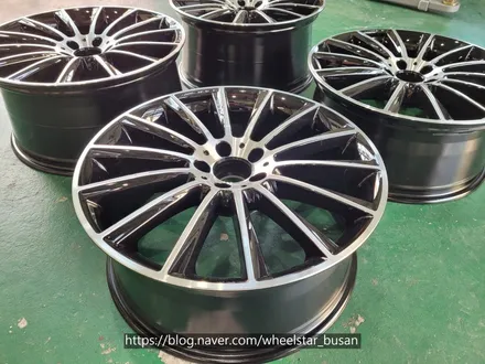 [부산휠도색][부산휠수리]벤츠S350d 20인치 마차휠 블랙 다이아몬드컷팅 시공 휠복원 휠수리휠도색비용 _wheelstar / 부산 사상 학장동