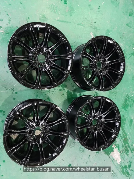 [[부산 휠도색][부산 휠수리]]BMW 520d F1019인치 블랙유광시공 휠복원 휠수리 휠도색비용_wheelstar / 부산 사상 학장동