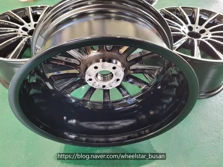 [부산휠도색][부산휠수리]벤츠S350d 20인치 마차휠 블랙 다이아몬드컷팅 시공 휠복원 휠수리휠도색비용 _wheelstar / 부산 사상 학장동