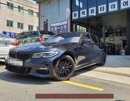 [[부산 휠도색][부산 휠수리]]BMW 320i 18인치 블랙유광시공 휠복원 휠수리 휠도색비용_wheelstar / 부산 사상 학장동