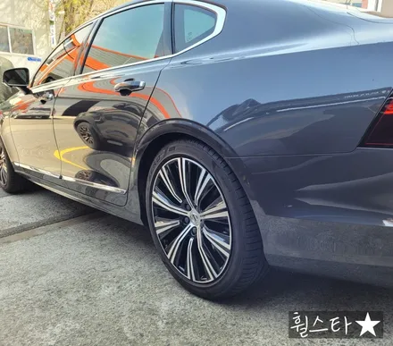 [다이아몬드컷팅][부산 휠복원][부산 휠도색]볼보 S90 순정휠 19인치 블랙 다이아몬드컷팅 시공[부산휠수리 부산휠복원 부산휠도색비용]_wheelstar / 부산 사상 학장동