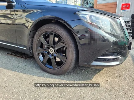 [부산 휠스타][부산 휠복원][부산 휠도색]벤츠S350d W222 순정휠 18인치 블랙유광시공[부산휠도색 부산휠복원 부산휠수리비용]_wheelstar / 부산 사상 학장동