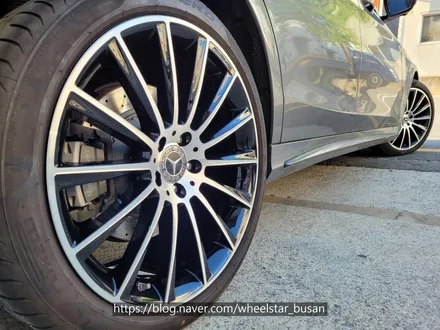 [부산휠도색][부산휠수리]벤츠S350d 20인치 마차휠 블랙 다이아몬드컷팅 시공 휠복원 휠수리휠도색비용 _wheelstar / 부산 사상 학장동