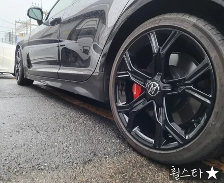 [부산 휠스타][부산 휠복원][부산 휠도색]기아 스팅어 순정휠 19인치 블랙유광시공[부산휠수리 부산휠복원 부산휠도색비용]_wheelstar / 부산 사상 학장동