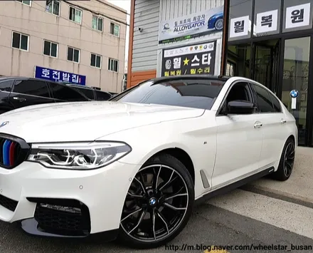 [부산휠수리][부산휠복원]BMW 520d 18인치 순정휠 다이아몬드컷팅 시공 휠복원 휠수리 휠도색비용_wheelsta / 부산 사상 학장동