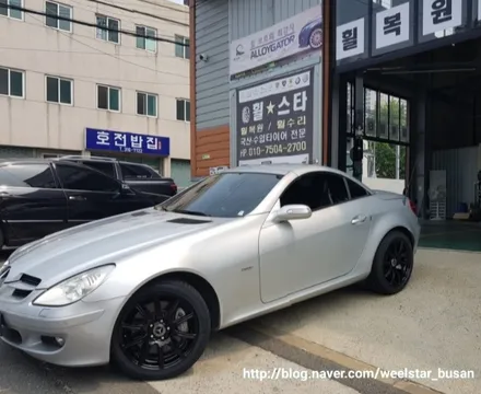 [[부산 휠복원][부산 휠도색]]벤츠 SLK 350 17인치 순정휠 블랙 유광시공 휠복원 휠수리휠도색비용 _wheelstar / 부산 사상 학장동