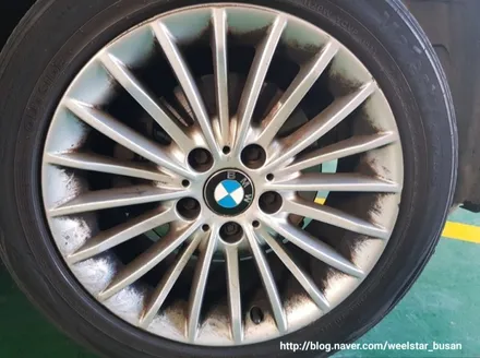 [[부산휠수리][부산휠복원]]BMW 320d 17인치 순정휠 다크쉐도우시공 휠도색 휠수리 휠복원비용_wheelstar / 부산 사상 학장동