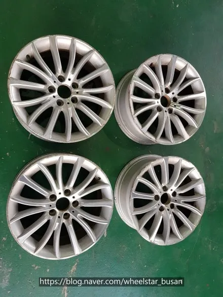 [[부산 휠복원][부산 휠도색]]BMW 520d 18인치 순정휠 블랙 다이아몬드 컷팅시공 휠복원 휠수리휠도색비용 _wheelstar / 부산 사상 학장동