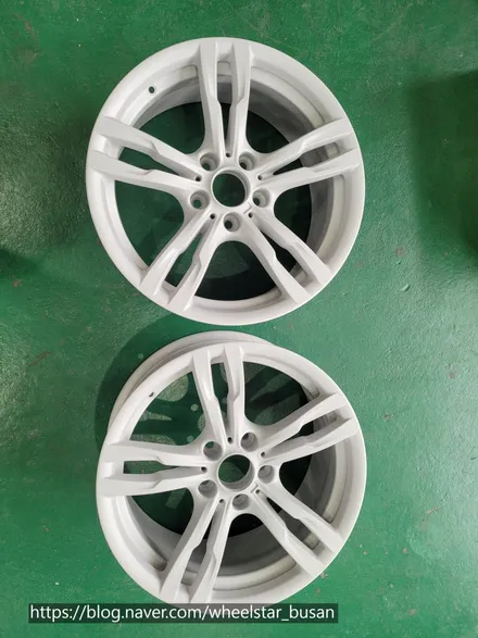 [[부산 휠복원][부산 휠도색]]BMW 320d 18인치 441m 순정휠 블랙 유광시공 휠복원 휠수리휠도색비용 _wheelstar / 부산 사상 학장동