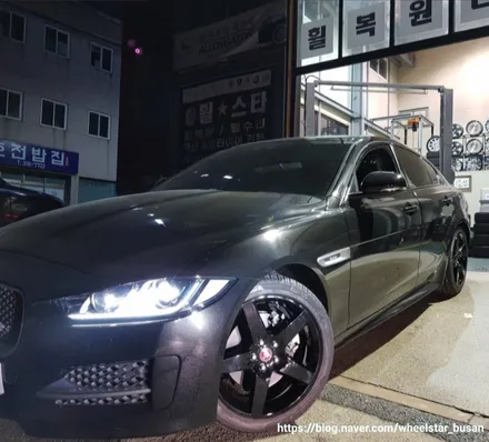 [[부산 휠수리][부산 휠복원]]재규어 XE 18인치 블랙유광 시공  휠복원 휠수리 휠도색비용 _wheelstar / 부산 사상 학장동