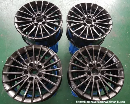 [[부산휠수리][부산휠복원]]BMW 320d 17인치 순정휠 다크쉐도우시공 휠도색 휠수리 휠복원비용_wheelstar / 부산 사상 학장동