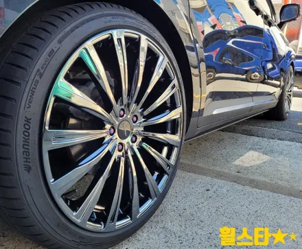 부산 휠복원 추천 휠스타 | KIA 카니발 4세대 22인치 호크 쉐이톤 순정휠 티탄크롬 시공 / 부산 사상 학장동
