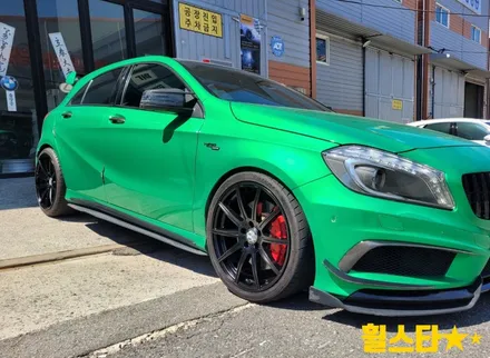 부산휠도색 명가 휠스타 | 벤츠 A45 AMG 19인치 순정휠 블랙잭 작업 / 부산 사상 학장동
