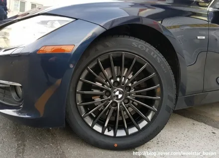 [[부산휠수리][부산휠복원]]BMW 320d 17인치 순정휠 다크쉐도우시공 휠도색 휠수리 휠복원비용_wheelstar / 부산 사상 학장동