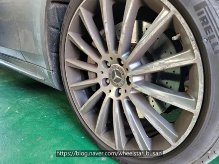 [부산휠도색][부산휠수리]벤츠S350d 20인치 마차휠 블랙 다이아몬드컷팅 시공 휠복원 휠수리휠도색비용 _wheelstar / 부산 사상 학장동