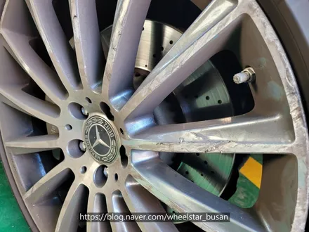 [부산휠도색][부산휠수리]벤츠S350d 20인치 마차휠 블랙 다이아몬드컷팅 시공 휠복원 휠수리휠도색비용 _wheelstar / 부산 사상 학장동