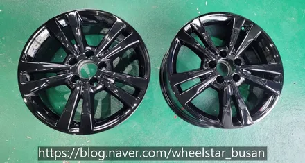 [[부산 휠수리][부산 휠복원]]벤츠 E63쿠페 AMG 17인치 순정휠 블랙유광 시공 휠복원 휠수리휠도색비용 _wheelstar / 부산 사상 학장동