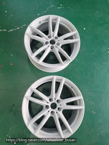 [[부산 휠복원][부산 휠도색]]BMW 320d 19인치  791m 순정휠 블랙 유광시공 휠복원 휠수리휠도색비용 _wheelstar / 부산 사상 학장동