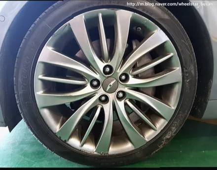 [부산 휠수리][부산 휠복원]현대 제네시스 19인치 순정휠 휠복원 휠수리 휠도색비용 _wheelstar / 부산 사상 학장동