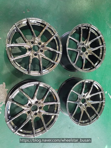 [[부산 휠도색][부산 휠수리]]BMW 520d F10 19인치 티탄크롬시공 휠복원 휠수리 휠도색비용_wheelstar / 부산 사상 학장동