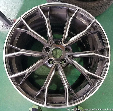 [부산휠수리][부산휠복원]BMW 520d 18인치 순정휠 다이아몬드컷팅 시공 휠복원 휠수리 휠도색비용_wheelsta / 부산 사상 학장동
