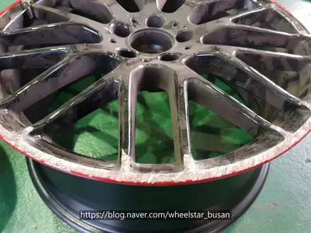 [[부산 휠복원][부산 휠수리]]벤츠 A45AMG 19인치 순정휠 블랙 레드림 커스텀 휠복원 휠수리휠도색비용 _wheelstar / 부산 사상 학장동