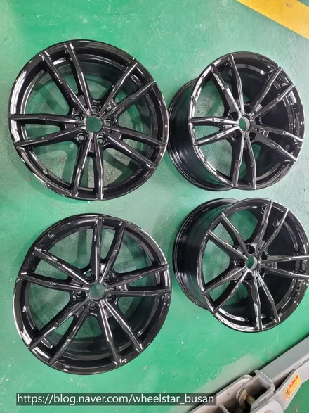 [[부산 휠복원][부산 휠도색]]BMW 320d 19인치  791m 순정휠 블랙 유광시공 휠복원 휠수리휠도색비용 _wheelstar / 부산 사상 학장동