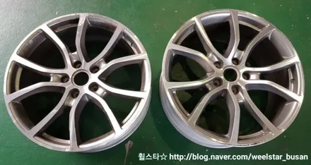 [[부산 다이아몬드컷팅][부산 휠복원]]포르쉐 카이엔 20인치 순정휠 다이아몬드컷팅시공 휠복원 휠수리휠도색비용 _wheelstar / 부산 사상 학장동