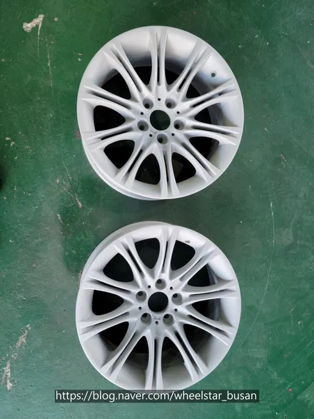 [[부산 휠도색][부산 휠수리]]BMW 520d F1019인치 블랙유광시공 휠복원 휠수리 휠도색비용_wheelstar / 부산 사상 학장동