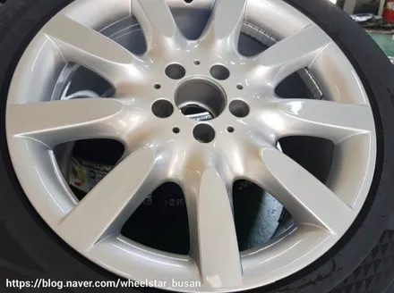 [부산 휠복원][부산 휠도색]벤츠 S350 순정휠 16인치에서 18인치로 인치업 시공 휠복원 휠수리 휠도색비용 _wheelstar / 부산 사상 학장동