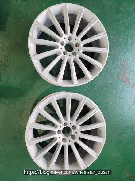 [부산휠도색][부산휠수리]벤츠S350d 20인치 마차휠 블랙 다이아몬드컷팅 시공 휠복원 휠수리휠도색비용 _wheelstar / 부산 사상 학장동