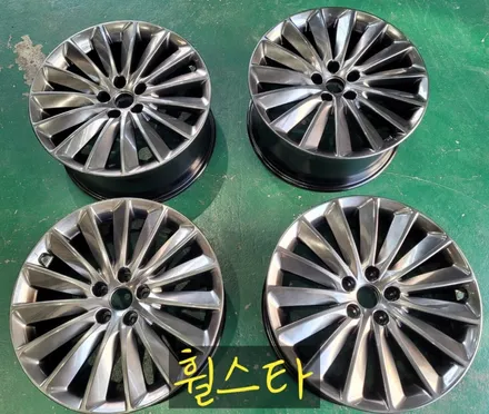 [부산 휠수리 휠도색 휠복원] 현대 에쿠스 19인치 순정휠, 고스트실버 커스텀 시공 실물, 찢었다! / 부산 사상 학장동
