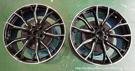 [부산휠수리][부산휠복원]BMW 520d 18인치 순정휠 다이아몬드컷팅 시공 휠복원 휠수리 휠도색비용_wheelsta / 부산 사상 학장동