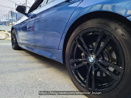 [[부산 휠복원][부산 휠도색]]BMW 320d 18인치 441m 순정휠 블랙 유광시공 휠복원 휠수리휠도색비용 _wheelstar / 부산 사상 학장동