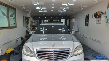 벤츠 S350 루프 스킨 시공(택랩 유광 블랙)신호동 명지동 랩핑 / 부산 강서 신호동